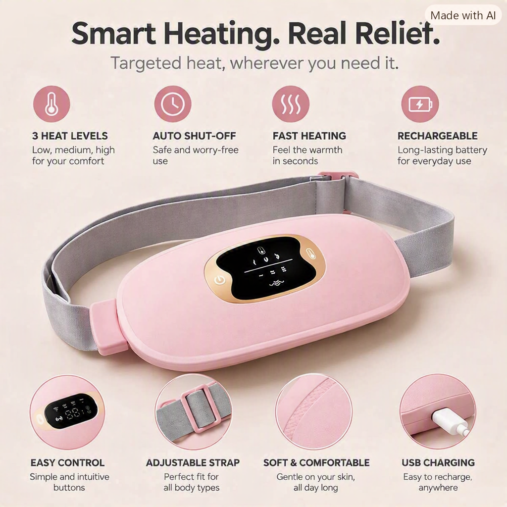 Novaelle™ Cordless Heated Massage Menstrual Relief Belt